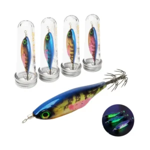 UV Glow EGI Squid Fishing Lures with 3D Eyes and Assist Hooks for Sale