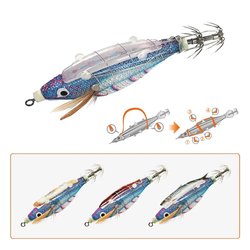 Bulk squid egi lures with lifelike eyes for professional fishing tackle suppliers