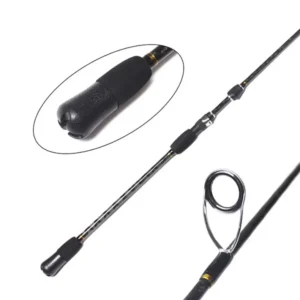 1 piece hollow carbon jigging rod full view with eva handle white background