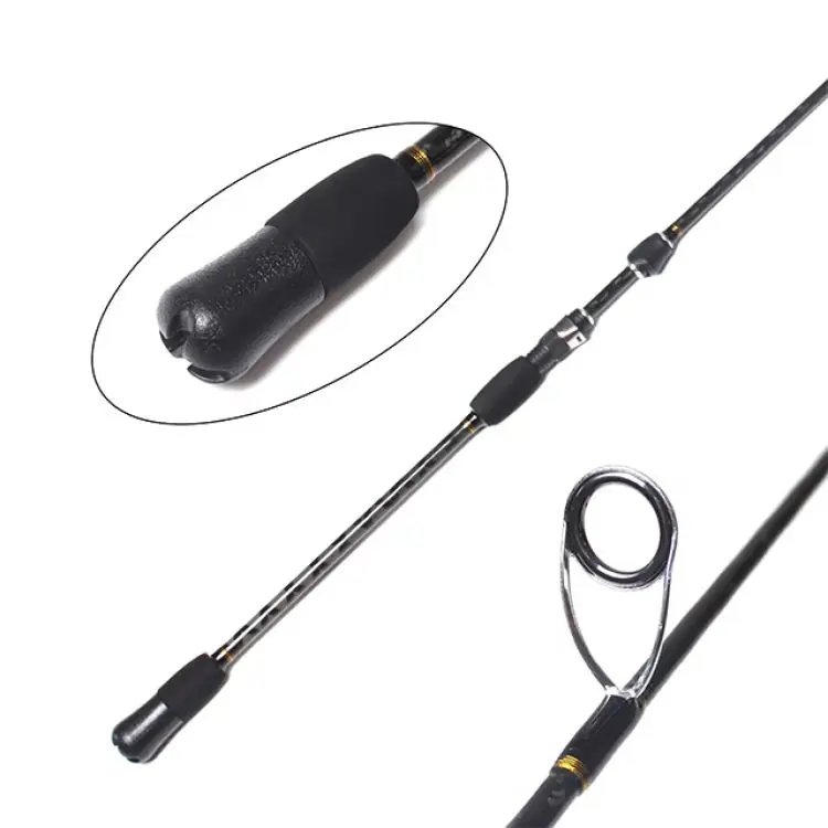 1 piece hollow carbon jigging rod full view with eva handle white background
