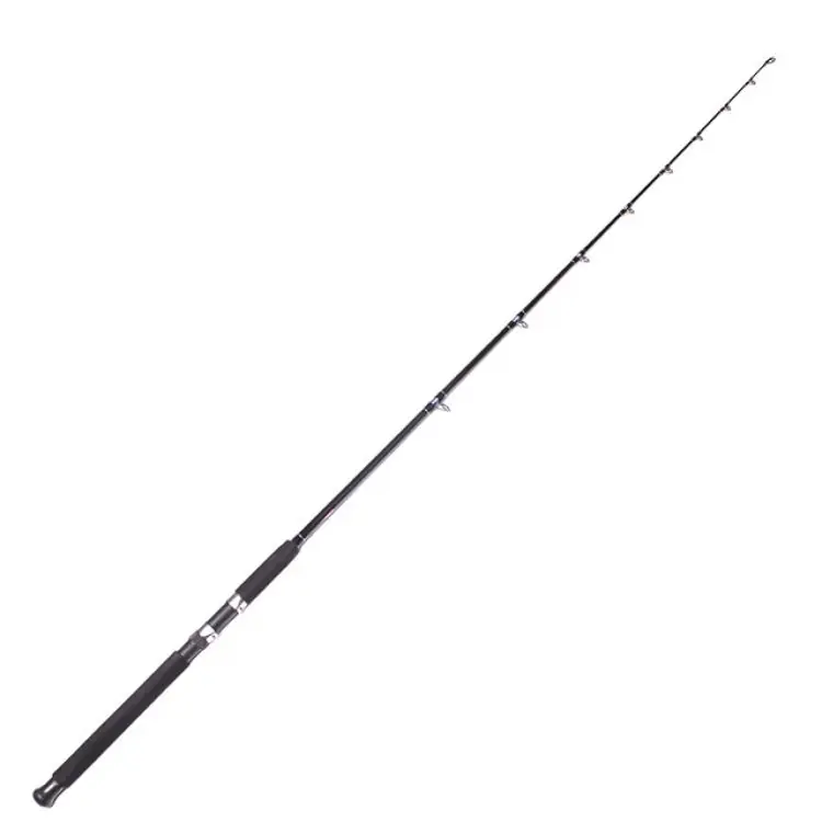 1 piece fiberglass casting boat fishing rod full length white background product photo