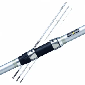 3 section surf rod with multiple tip blanks white background