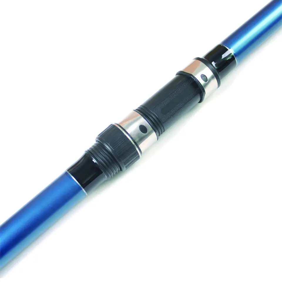 Boat rod reel seat blue blank close-up white background