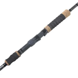 Carbon surf rod cork eva combined handle and reel seat close-up white background