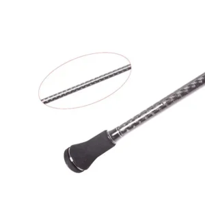 Casting jigging rod butt eva handle and woven carbon blank close-up