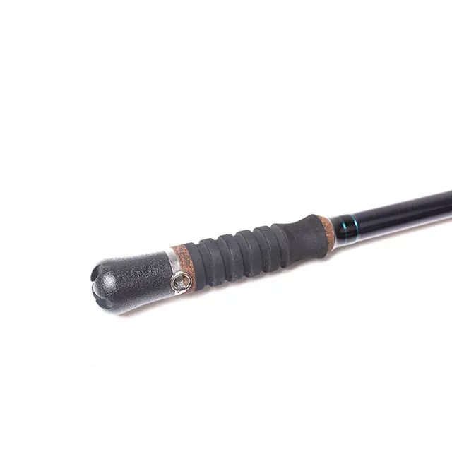 Jigging rod eva cork grip butt cap with lanyard ring close-up