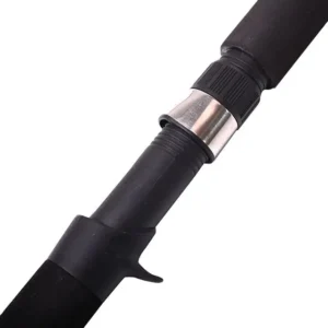 Surf rod metal reel seat close-up white background