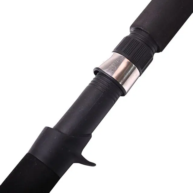 Surf rod metal reel seat close-up white background