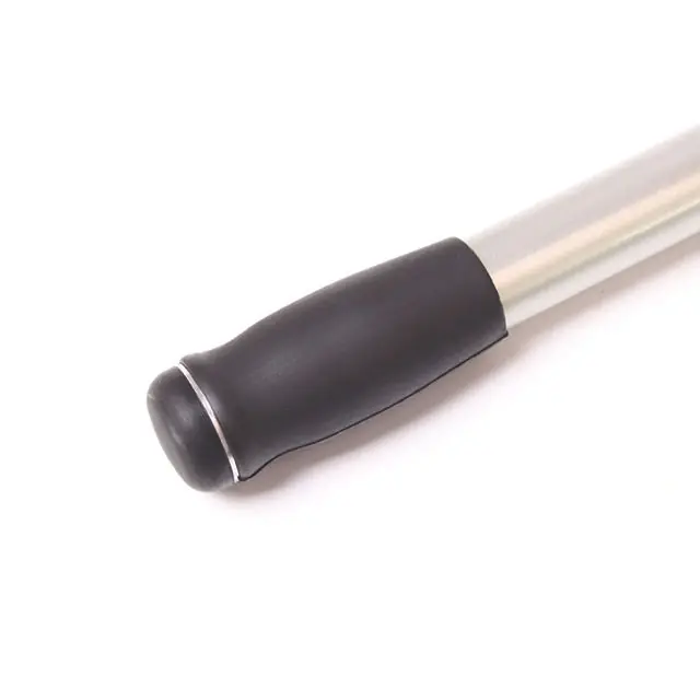 Telescopic surf rod rear butt handle close-up white background