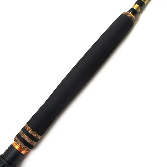 Trolling salmon rod eva handle close-up white background
