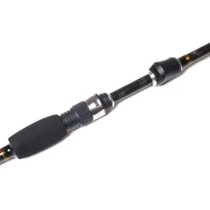 1pc jigging rod metal reel seat and eva grip detail close-up white background