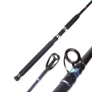 1pc casting boat rod overview with guide ring inset detail