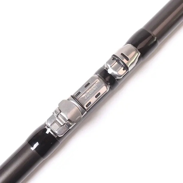 3-black-telescopic-surf-rod-metal-reel-seat-detail.jpg Black telescopic surf rod metal reel seat detail white background