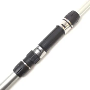 Surf telescopic rod reel seat close-up white background