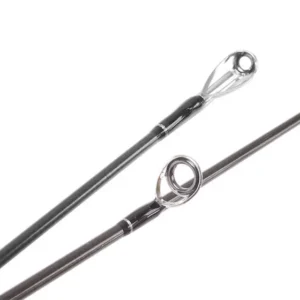 Casting jigging rod tip top guide, two rod tips side by side close-up