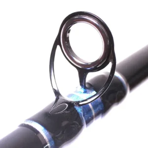 Casting rod large main guide ring frame close-up