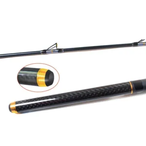 2 section carbon trolling rod blank butt detail white background