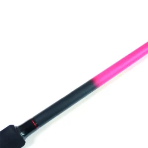 2 piece fiberglass spinning boat rod pink blank close-up