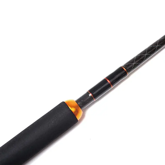 6-black-carbon-jigging-rod-blank-eva-joint-detail.jpg Black carbon jigging rod blank and eva grip joint detail close-up