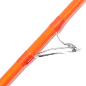Composite surf rod blank guide detail close-up white background