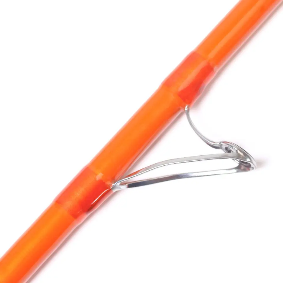 Composite surf rod blank guide detail close-up white background