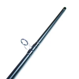 Fiberglass boat rod blank guide detail white background
