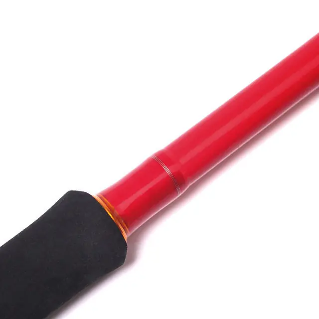 6-red-carbon-jigging-rod-blank-eva-joint-detail.jpg Red carbon jigging rod blank and eva grip joint detail close-up