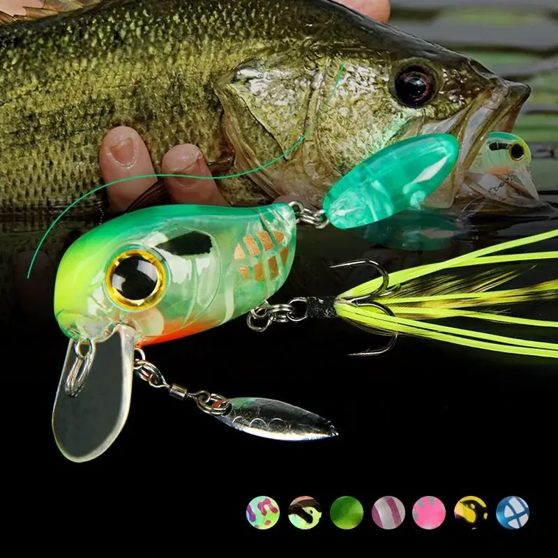 Micro Tappy floating crankbait hard lure with rotating tail and 7 color selections for bass fishing