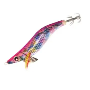 Rainbow pattern cloth EGI squid jig with 3D eyes and squid crown hooks
