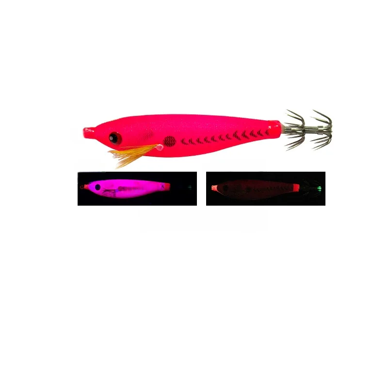 solid-pink-cloth-wrapped-egi-squid-jig.jpg Solid pink cloth wrapped egi squid jig with UV and glow luminous effect for saltwater squid fishing