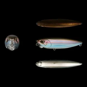 Floating pencil lure technical specification diagram showing 110mm length 20g weight and 6# treble hooks