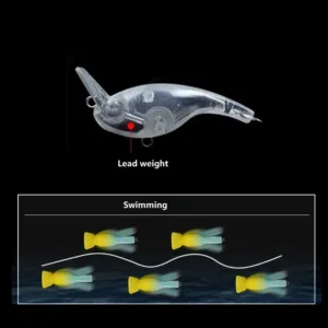 Micro sinking crankbait fishing lure for area trout in 35mm 2.3g and 50mm 7.4g options