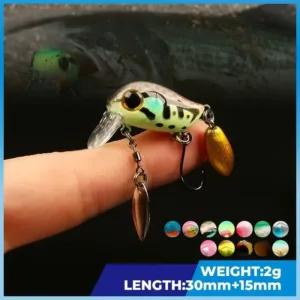 Micro tappy floating crankbait 2g 30mm ultra light trout fishing lure with spinner blade