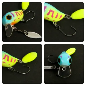 Technical line diagram and specifications table for micro tappy floating crankbait 2g
