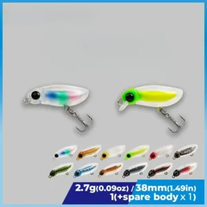 Micro floating mute ball minnow and pencil lure 38mm 2.7g with spare soft body replacement