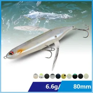 Topwater winged cicada lure 80mm 6.6g floating crawler bait with foldable wings
